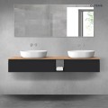 Oltens Vernal zestaw mebli łazienkowych 160 cm z blatem czarny mat/dąb 68654300