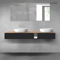 Oltens Vernal zestaw mebli łazienkowych 180 cm z blatem czarny mat/dąb 68658300