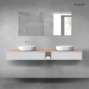 Oltens Vernal zestaw mebli łazienkowych 200 cm z blatem szary mat/dąb 68662700