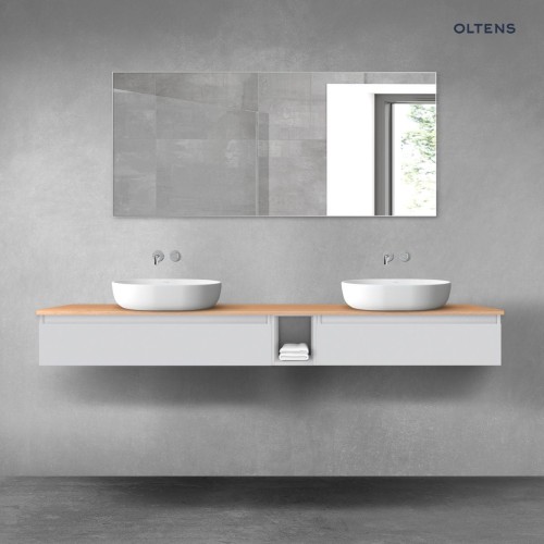 Oltens Vernal zestaw mebli łazienkowych 200 cm z blatem szary mat/dąb 68662700