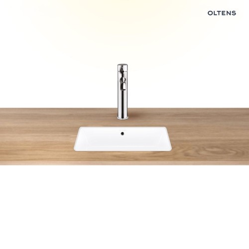 Oltens Drammen umywalka 48x36,5 cm podblatowa z powłoką SmartClean prostokątna biała 40606000