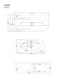 Wanna przyścienna wolnostojąca Corsan MONO 170 x 80 cm z szeroką krawędzią Korek klik-klak Szczotkowane Złoto