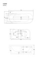 Wanna przyścienna wolnostojąca Corsan MONO 150 x 75 cm z szeroką krawędzią Korek Klik-Klak Szczotkowane Złoto
