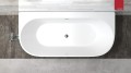 Wanna przyścienna wolnostojąca Corsan MONO 150 x 75 cm z szeroką krawędzią Korek Klik-Klak Szczotkowane Złoto