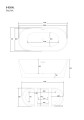 Wanna wolnostojąca Corsan SALINA 170 x 72 cm Korek klik-klak Szczotkowane Złoto
