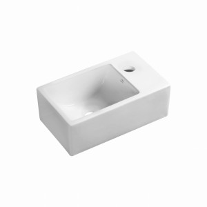 Kvadrato - umywalka nablatowa/ścienna ceramiczna z miejscem na baterię