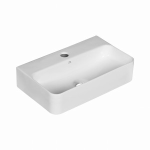 Kvadrato - umywalka nablatowa/ścienna ceramiczna z miejscem na baterię