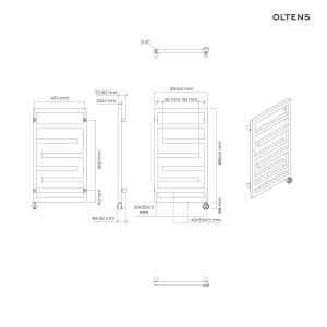 Oltens Flamma (e) grzejnik elektryczny 88x50 czarny mat 55113300