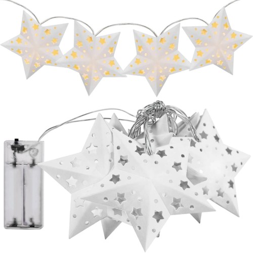 KURTYNA LED 10szt CD008 PAPER STARS 10LED 10cm