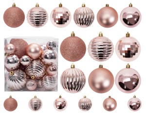 BOMBKI CHOINKOWE 311433B 36szt ROSE GOLD