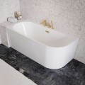 Bateria wannowa 3 otworowa Corsan CMB7542BGL Lugo z wylewką i słuchawką prysznicową Złoto Szczotkowane