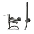 Bateria wannowa ścienna Corsan Lugo CMZ7541GM z zestawem natryskowym GunMetal