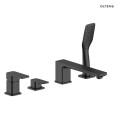 Oltens Hadsel bateria wannowo-prysznicowa nawannowa 4-otworowa czarny mat 34203300