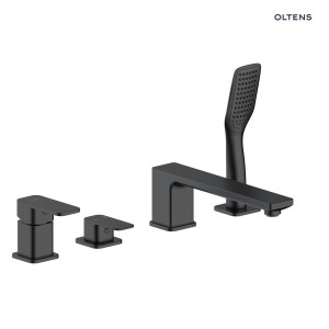 Oltens Hadsel bateria wannowo-prysznicowa nawannowa 4-otworowa czarny mat 34203300