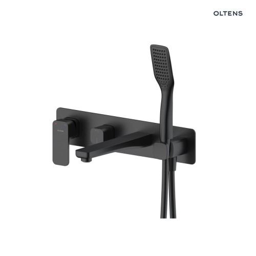 Oltens Hadsel bateria wannowo-prysznicowa podtynkowa 4-otworowa czarny mat  34109300