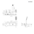 Oltens Hadsel bateria wannowo-prysznicowa podtynkowa 4-otworowa czarny mat  34109300