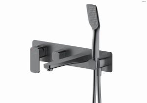 Oltens Hadsel bateria wannowo-prysznicowa podtynkowa 4-otworowa grafit  34109400