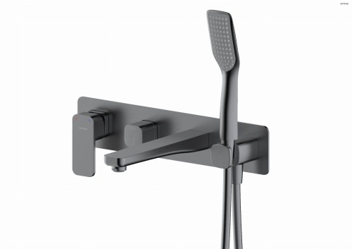 Oltens Hadsel bateria wannowo-prysznicowa podtynkowa 4-otworowa grafit  34109400