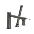 Bateria wannowa 3 otworowa Corsan CMB7542GM Lugo z wylewką i słuchawką prysznicową GunMetal