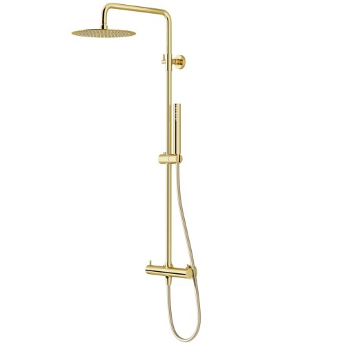Zestaw natryskowy Kolumna prysznicowa Corsan LUGO Deszczownica 25cm Złoto Szczotkowane