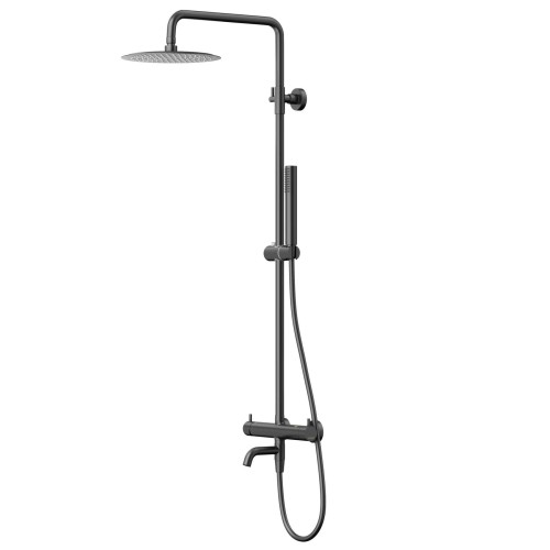 Zestaw natryskowy Kolumna prysznicowa Corsan LUGO Deszczownica 25cm Wylewka obrotowa GunMetal
