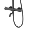 Zestaw natryskowy Kolumna prysznicowa Corsan LUGO Deszczownica 25cm Wylewka obrotowa GunMetal