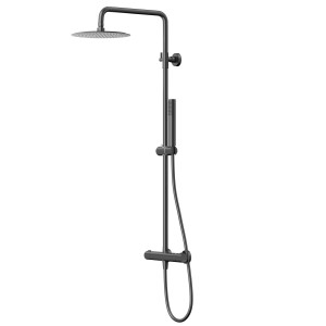 Zestaw natryskowy z termostatem Kolumna Corsan LUGO Deszczownica 25cm GunMetal