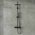 Zestaw natryskowy z termostatem Kolumna Corsan LUGO Deszczownica 25cm GunMetal