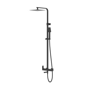 Zestaw natryskowy Kolumna prysznicowa Corsan ANGO Deszczownica 25cm Wylewka obrotowa GunMetal