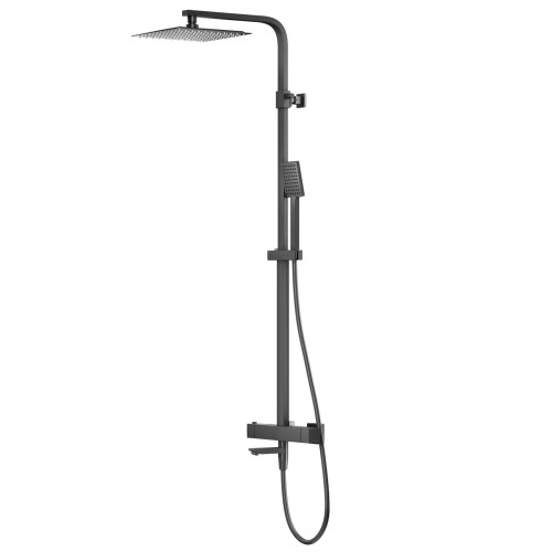 Zestaw natryskowy z termostatem Kolumna Corsan ANGO Deszczownica 25cm Wylewka obrotowa GunMetal