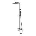 Zestaw natryskowy z termostatem Kolumna Corsan ANGO Deszczownica 25cm Wylewka obrotowa GunMetal