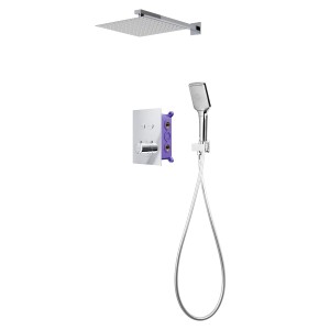 Zestaw prysznicowy Corsan CMZ049CH chrom z deszczownicą i głowicą termostatyczną