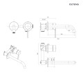 Oltens Rann bateria umywalkowa podtynkowa komplet czarny mat 32603300