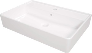 Umywalka ceramiczna nablatowa/ścienna z miejscem na baterię - 