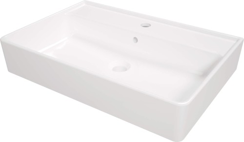 Umywalka ceramiczna nablatowa/ścienna z miejscem na baterię -