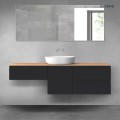 Oltens Vernal zestaw mebli łazienkowych 160 cm z blatem czarny mat/dąb 68423300