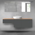 Oltens Vernal zestaw mebli łazienkowych 160 cm z blatem grafit mat/dąb 68430400