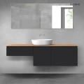 Oltens Vernal zestaw mebli łazienkowych 160 cm z blatem czarny mat/dąb 68430300
