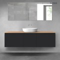 Oltens Vernal zestaw mebli łazienkowych 160 cm z blatem czarny mat/dąb 68415300