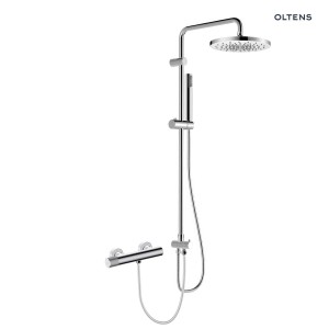 Oltens Hamnes zestaw prysznicowy z baterią prysznicową ścienną chrom 36051100
