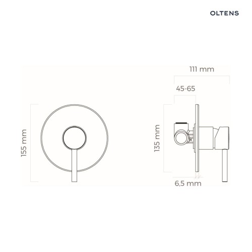 Oltens Molle bateria prysznicowa podtynkowa kompletna nikiel 33100910