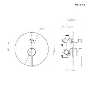 Oltens Molle bateria wannowo-prysznicowa podtynkowa kompletna nikiel 34100910