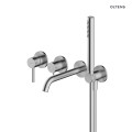 Oltens Molle bateria wannowo-prysznicowa podtynkowa 4-otworowa nikiel 34105910