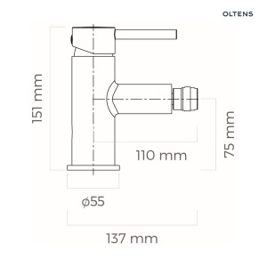 Oltens Molle bateria bidetowa stojąca miedź szczotkowana 31300610