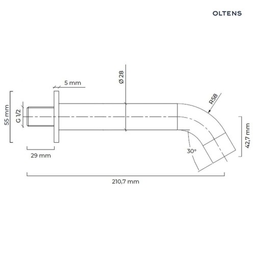 Oltens Molle wylewka wannowa miedź szczotkowana 39100610