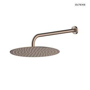Oltens Vindel Lagan deszczownica 30 cm okrągła z ramieniem ściennym miedź szczotkowana 36012610