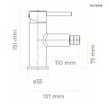 Oltens Molle bateria bidetowa stojąca nikiel 31300910
