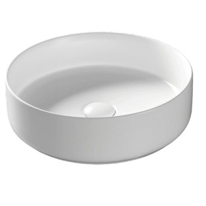 Umywalka nablatowa Lugo okrągła 360x120 mm z korkiem białym