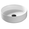 Umywalka nablatowa Lugo okrągła 360x120 mm z korkiem czarnym