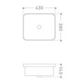 Umywalka wpuszczana w blat Intero 430x380x140 mm z korkiem chrom